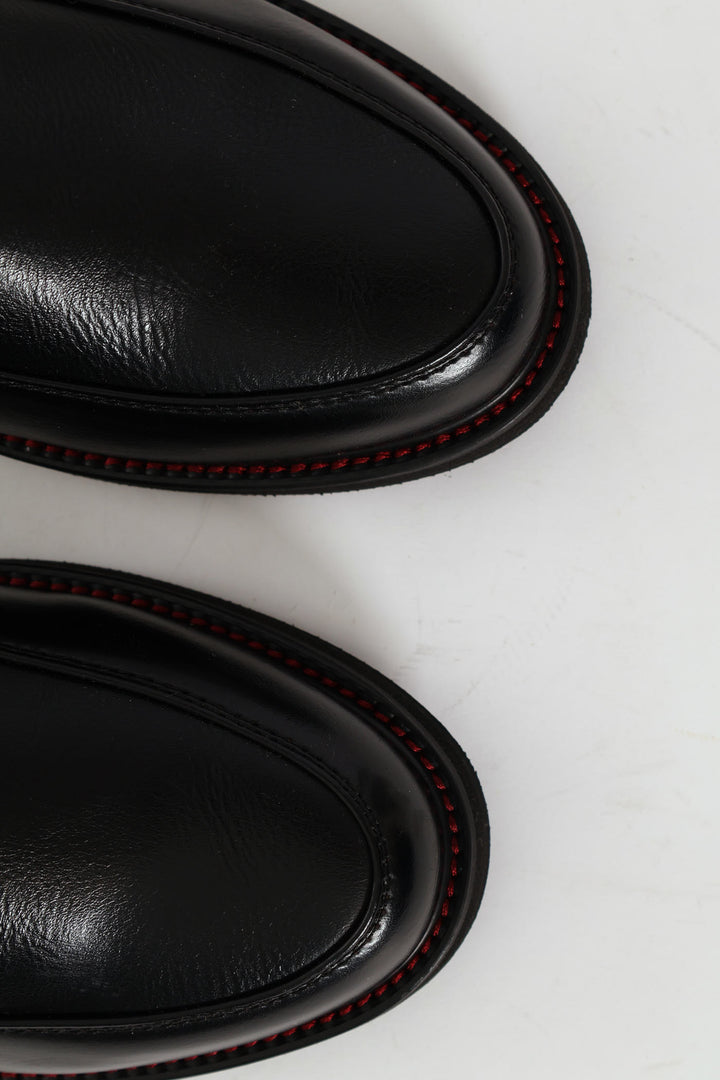 Tape & Trim Upper Detail Slip On Formal Shoe  - Black