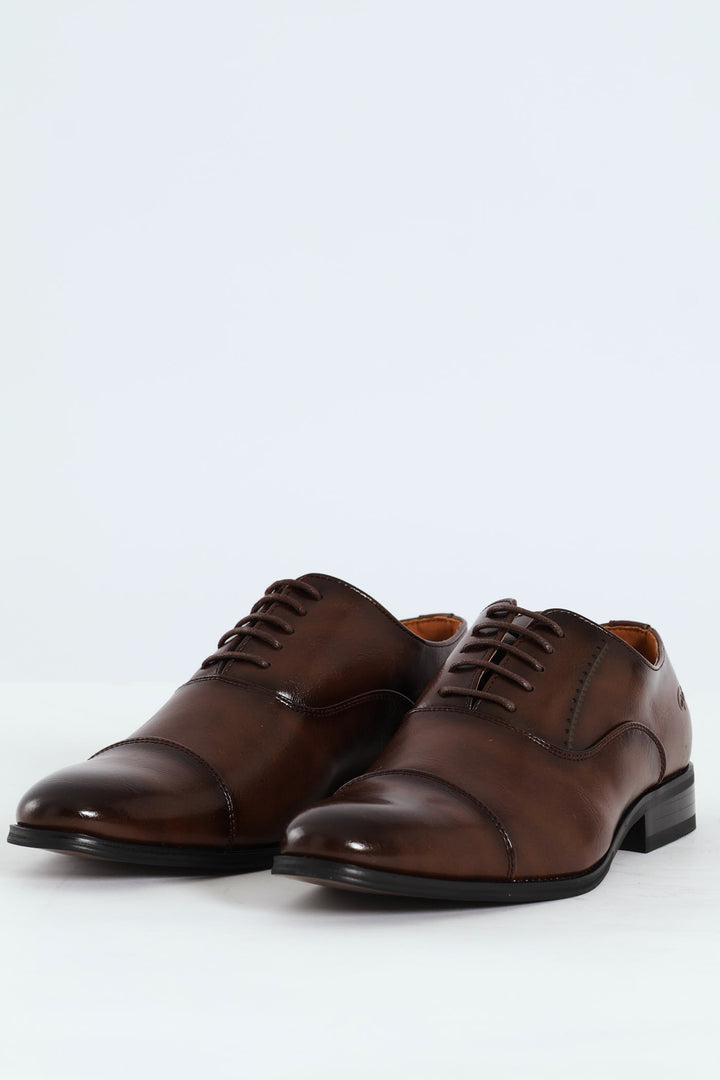 Plain Toe Cap Oxford Shoe - Brown