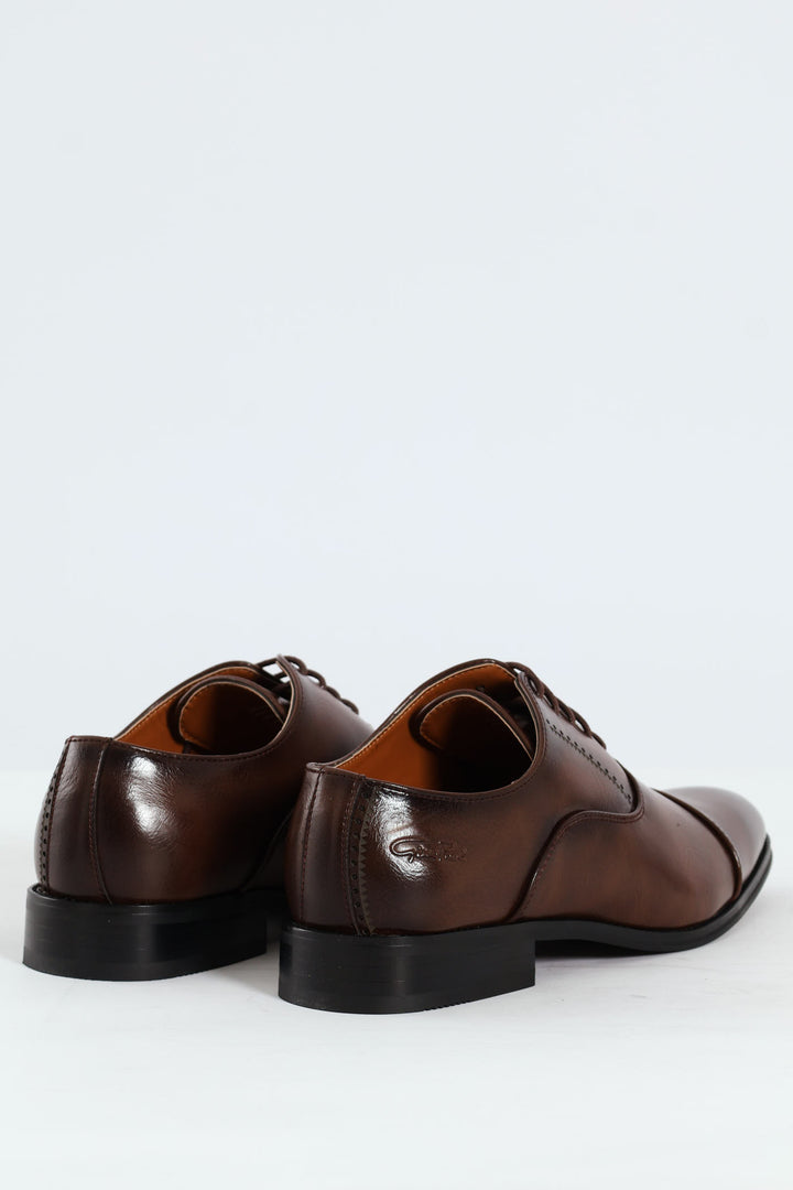 Plain Toe Cap Oxford Shoe - Brown