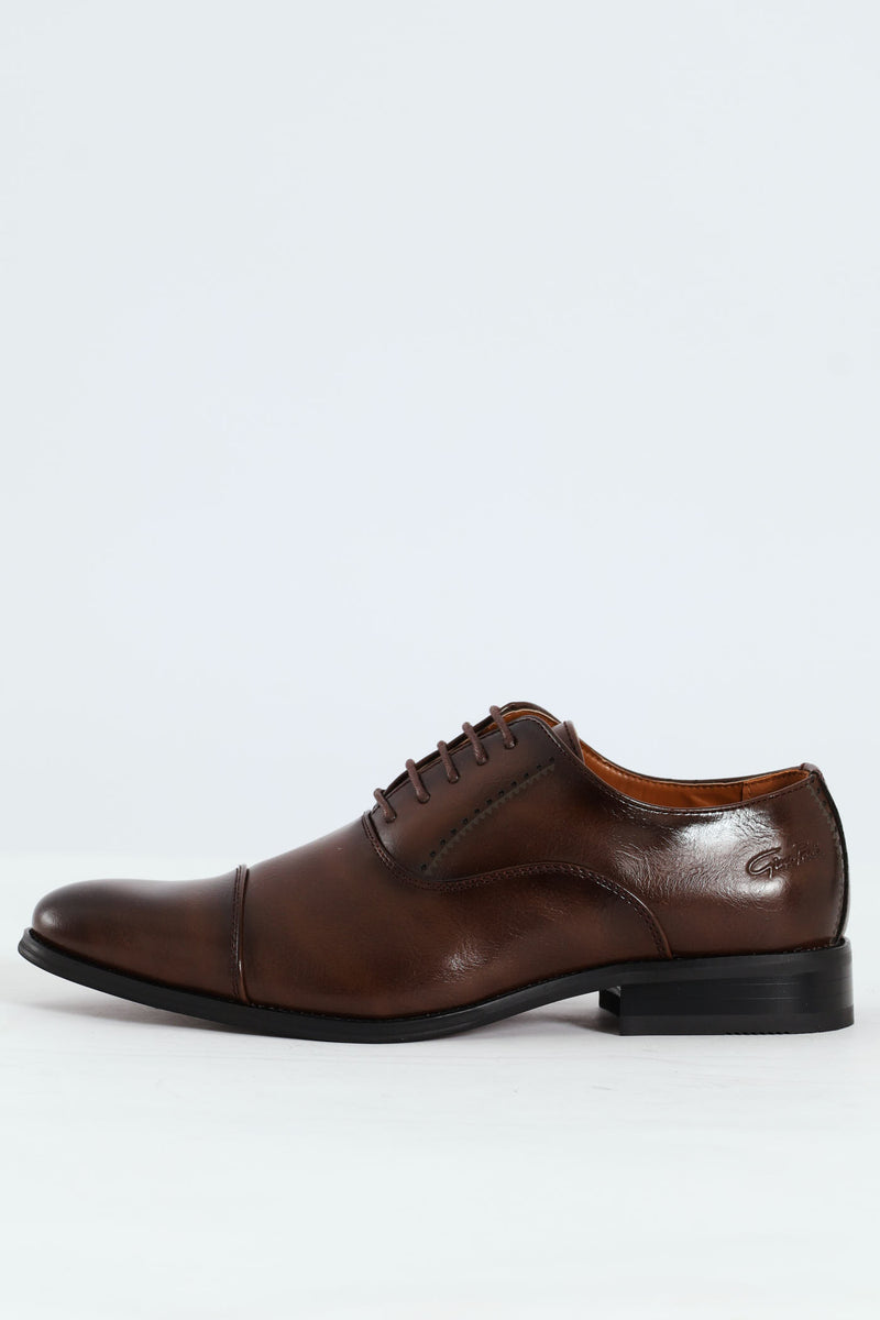 Plain Toe Cap Oxford Shoe - Brown