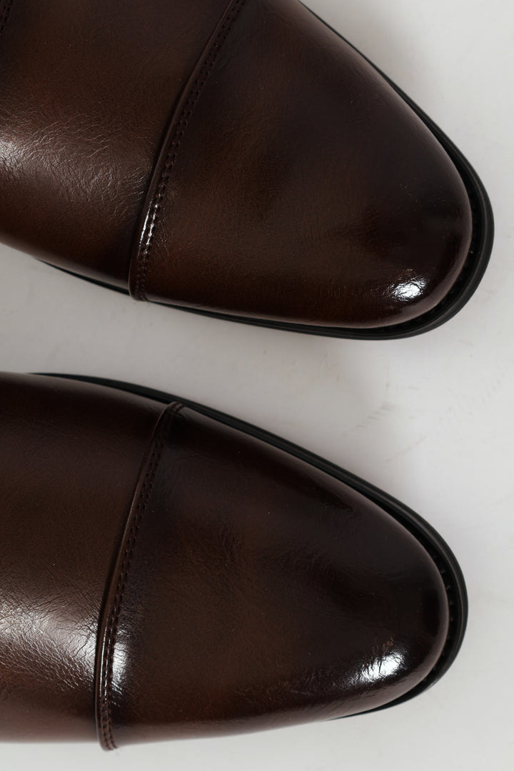 Plain Toe Cap Oxford Shoe - Brown