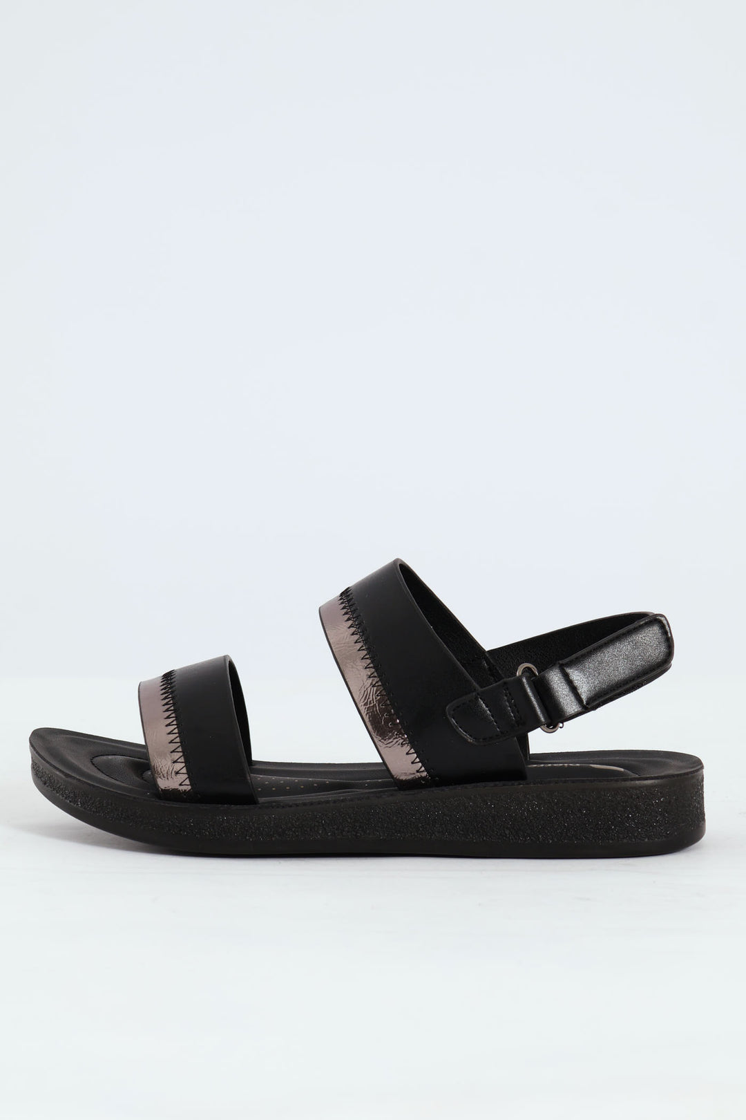 Double Strap Ankle Strap Sandal - Black