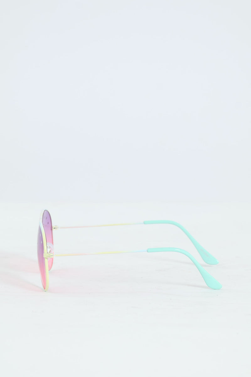Pre-Girls Pastel Metal Aviator Sunglasses - Multi