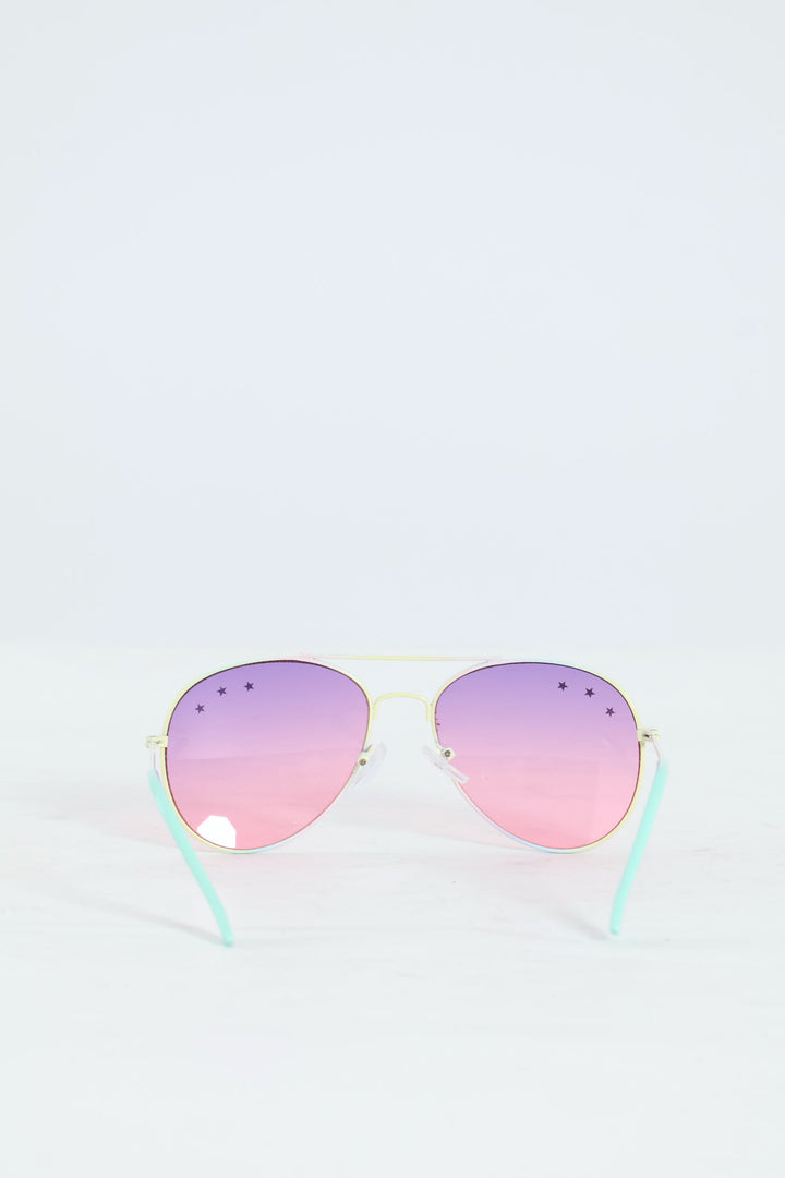 Pre-Girls Pastel Metal Aviator Sunglasses - Multi