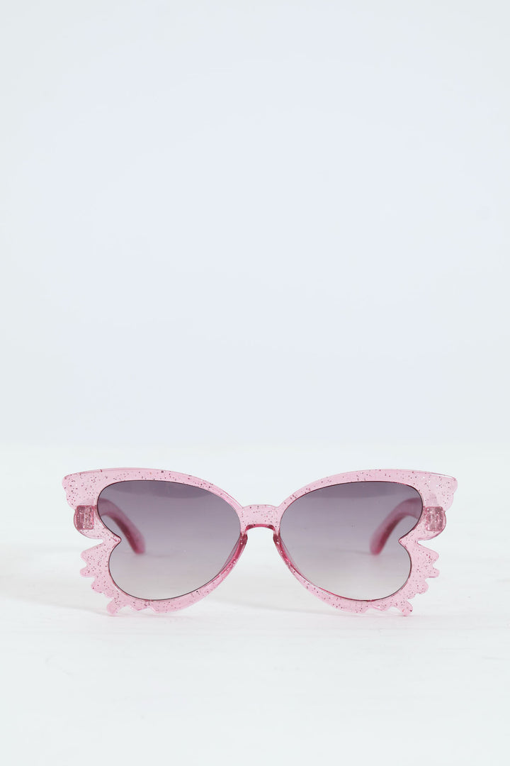 Pre-Girls Glitter Butterfly Cateye Sunnies - Pink