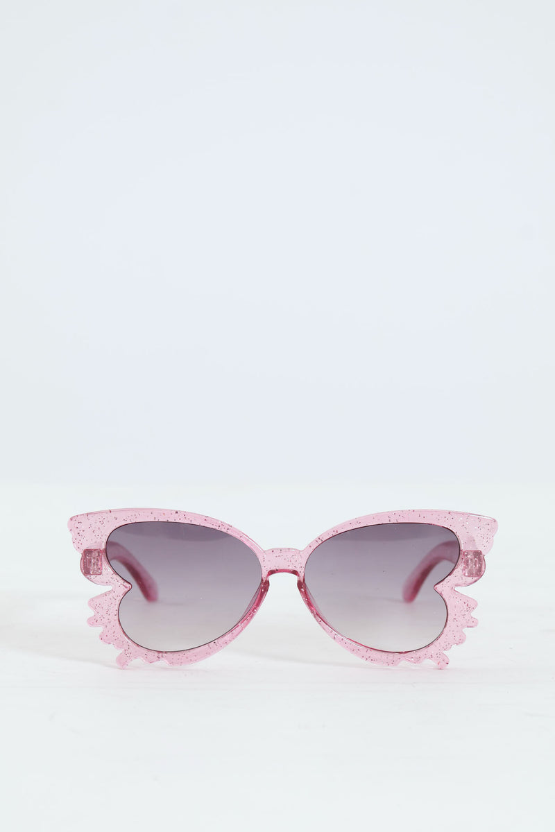 Pre-Girls Glitter Butterfly Cateye Sunnies - Pink