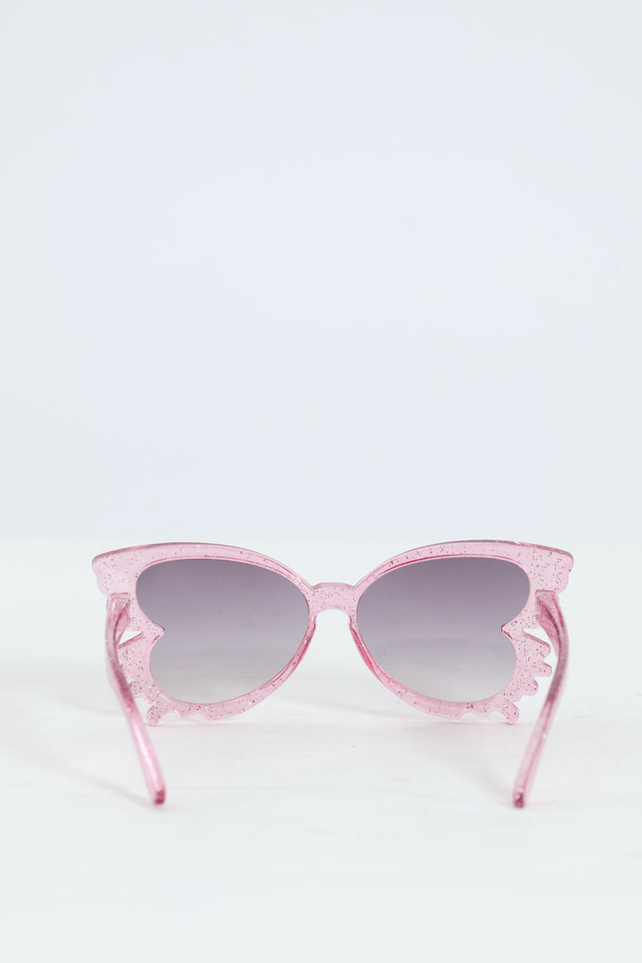 Pre-Girls Glitter Butterfly Cateye Sunnies - Pink