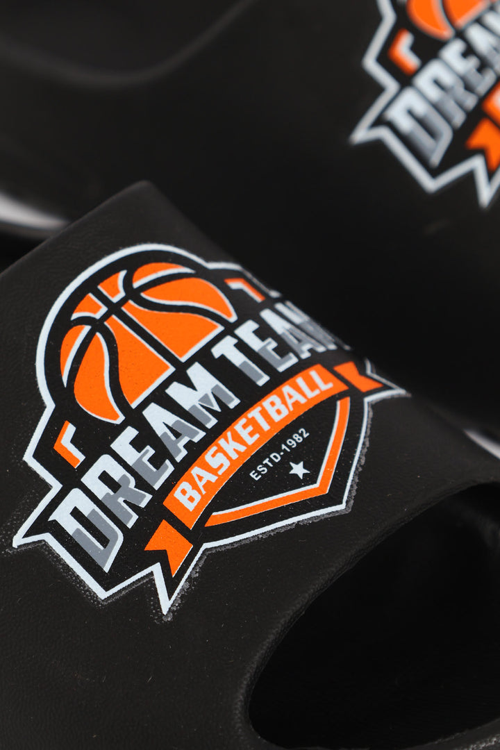 Boys Basketball Slide Sandal - Black