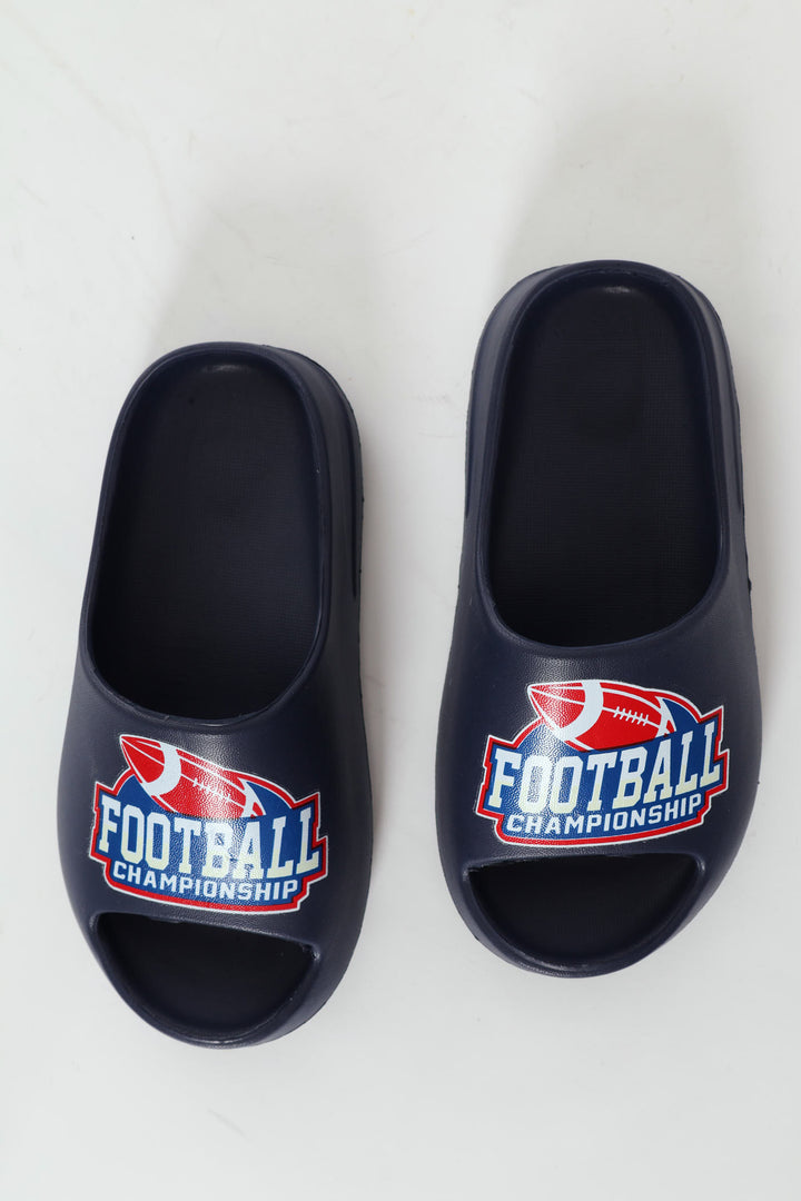 Boys Football Slide Sandal - Navy