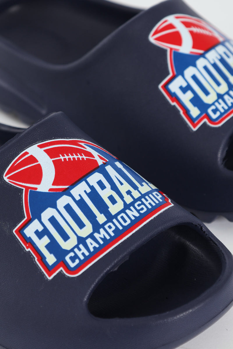 Boys Football Slide Sandal - Navy