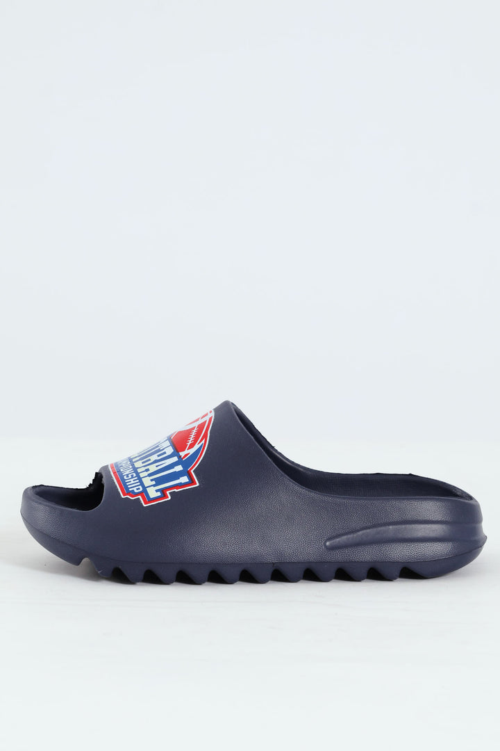 Boys Football Slide Sandal - Navy