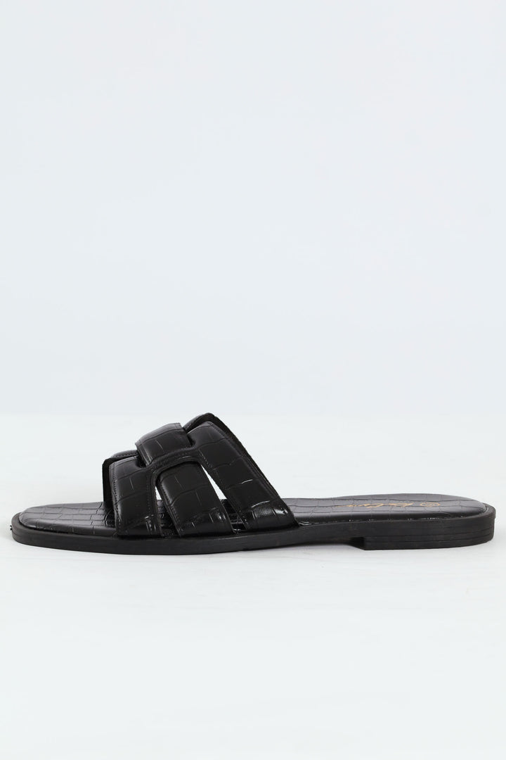 Interlinked Mule Sandal On Fashion Outsole - Black