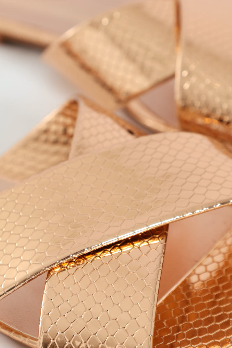 Medium Width Cross Strap Mule Sandal - Rose Gold
