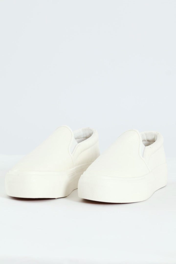 Platform Slip On Street Sneaker - White