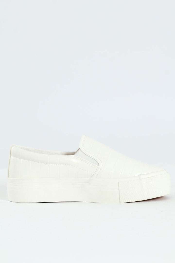 Platform Slip On Street Sneaker - White