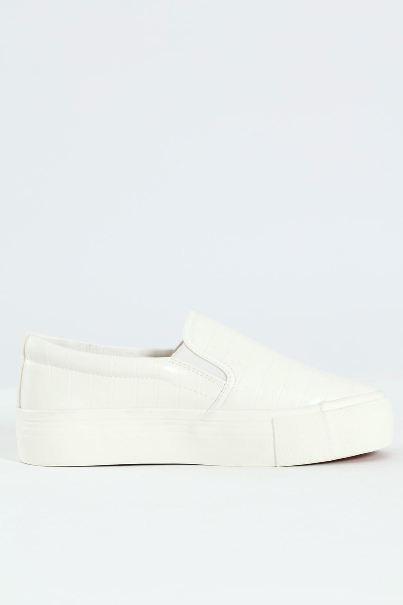 Platform Slip On Street Sneaker - White