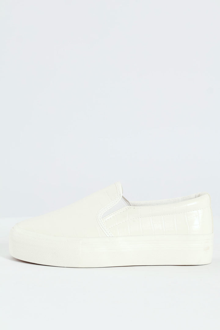 Platform Slip On Street Sneaker - White