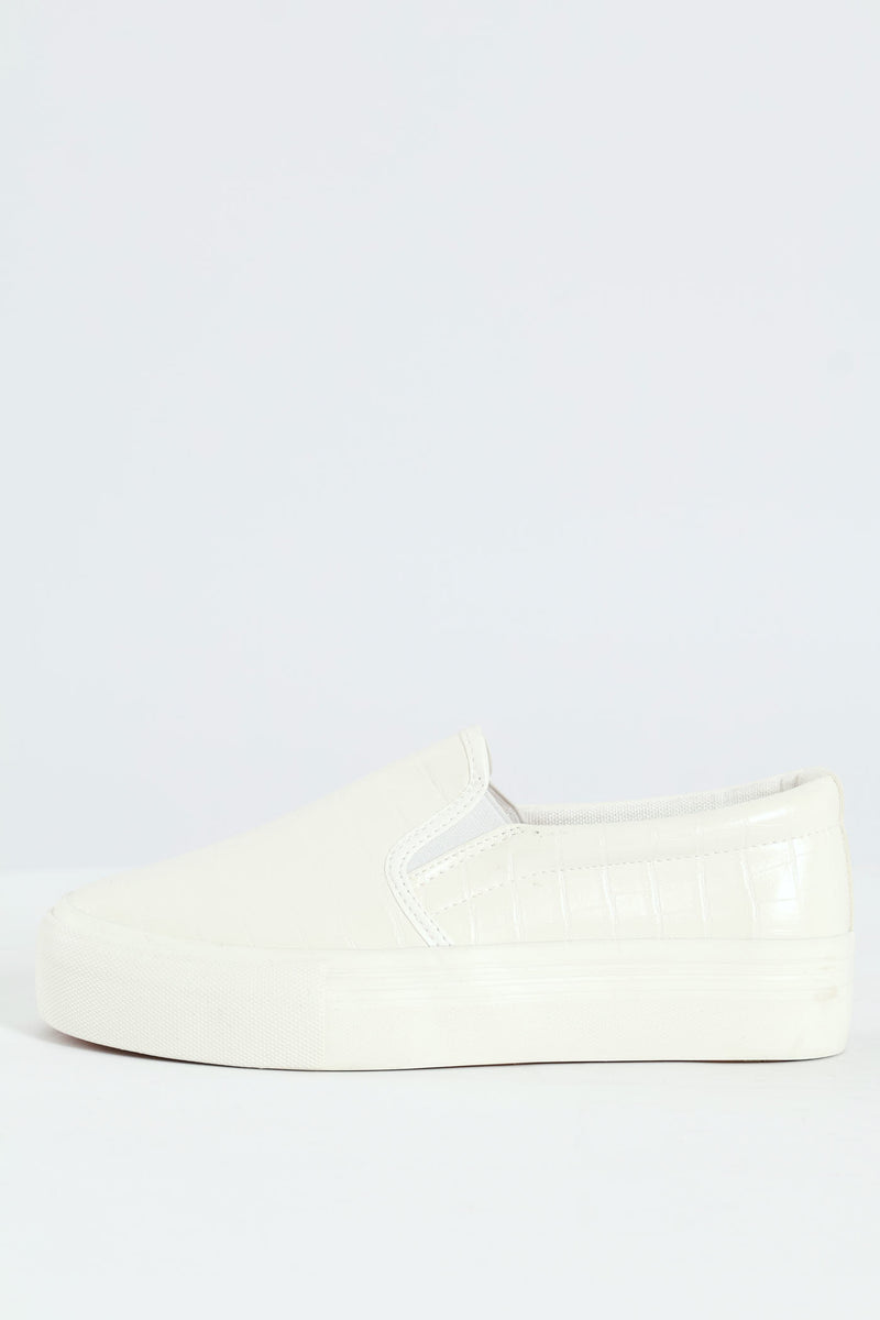 Platform Slip On Street Sneaker - White