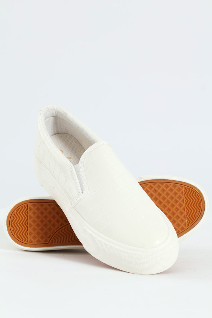Platform Slip On Street Sneaker - White