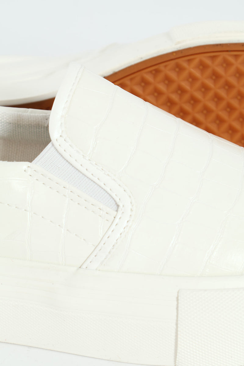 Platform Slip On Street Sneaker - White