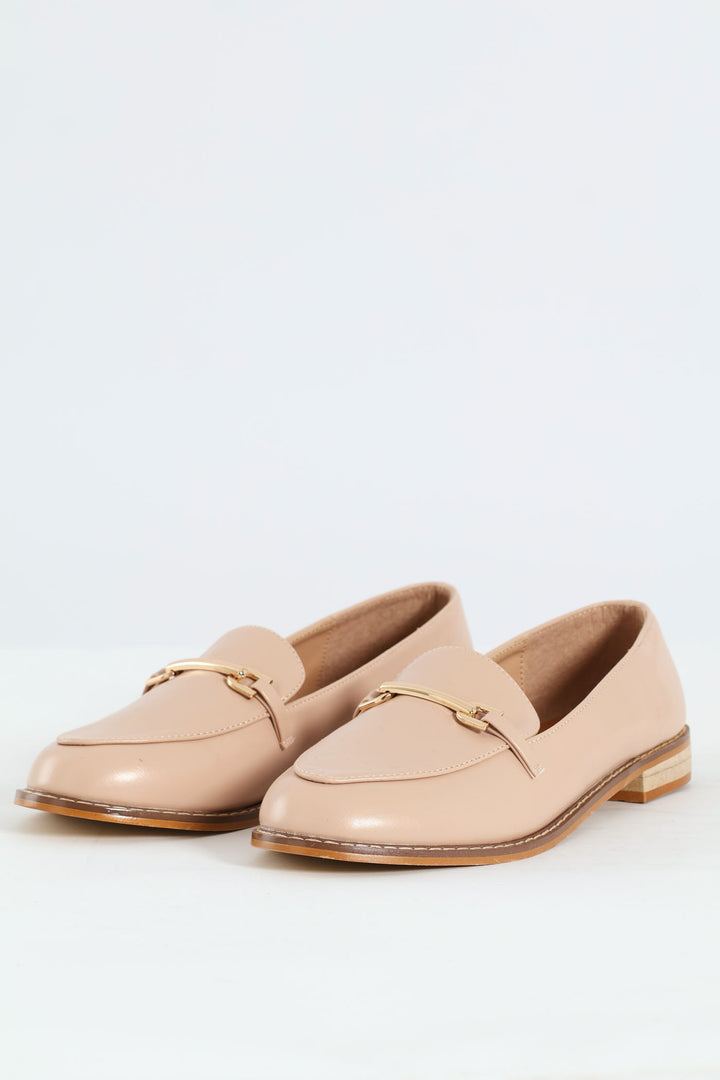 Fashion Metal Bar Loafer - Blush