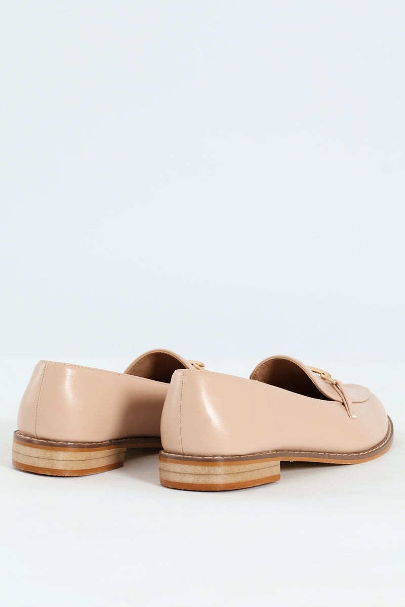 Fashion Metal Bar Loafer - Blush