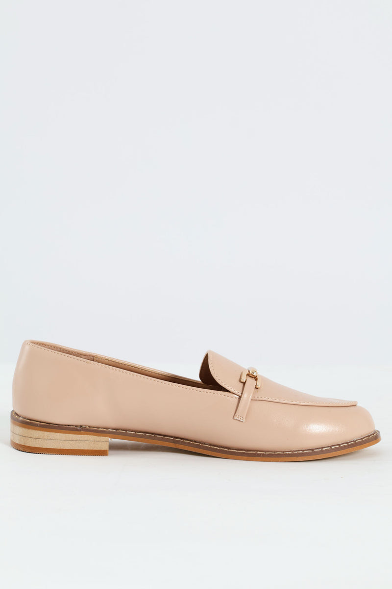 Fashion Metal Bar Loafer - Blush