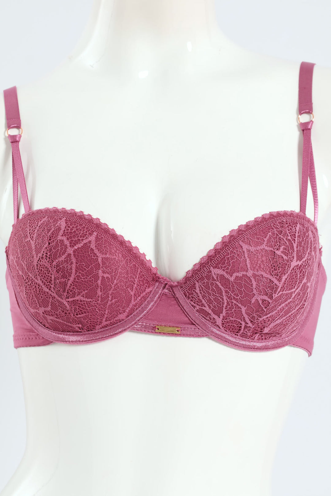 2 Pack Lace Balconette Bra - Rose/Black