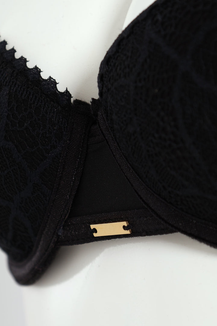2 Pack Lace Balconette Bra - Rose/Black