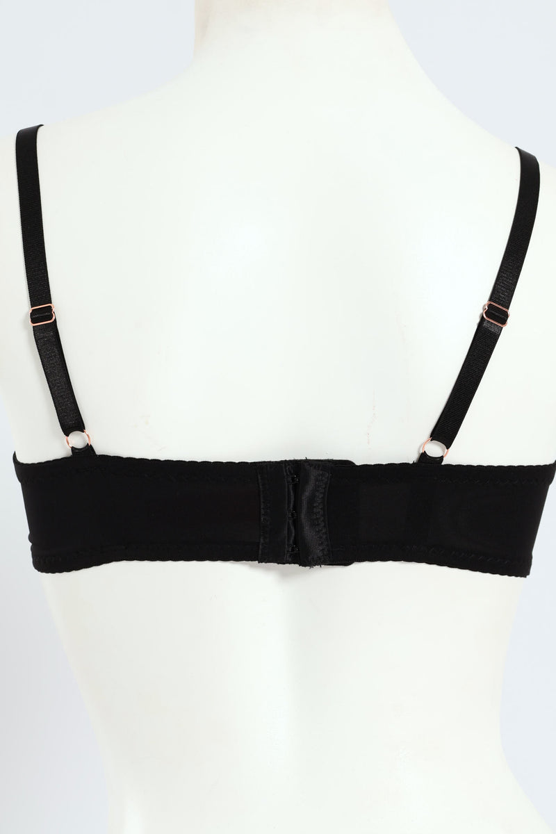 2 Pack Lace Balconette Bra - Rose/Black