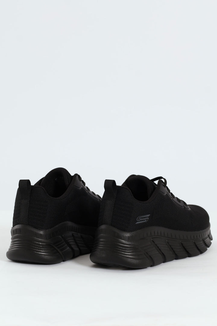 Bobs B Flex Hi Knit Lace Up Sneaker - Black