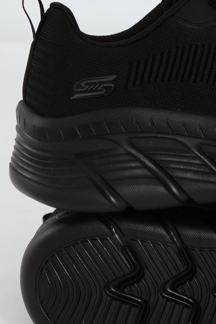 Bobs B Flex Hi Knit Lace Up Sneaker - Black