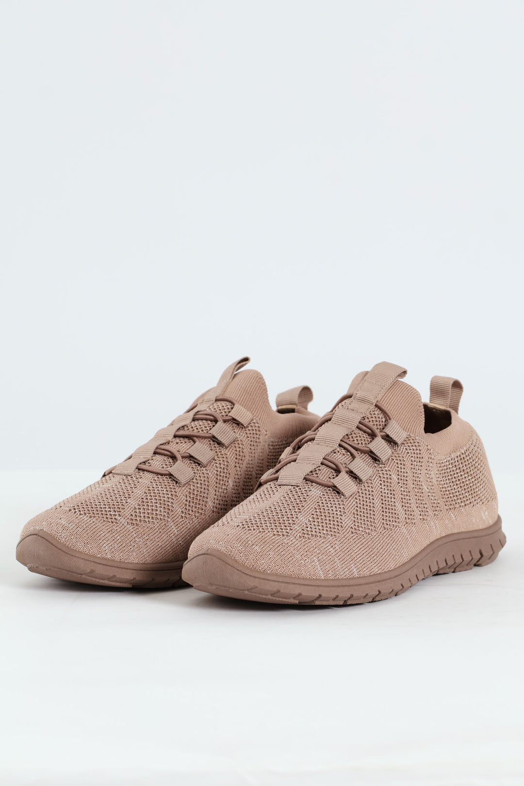 Soft Nansia Knit Lace Up Sneaker - Taupe