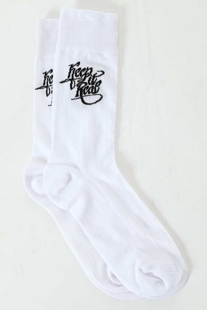 Keep It Real Happy Socks - Black/White