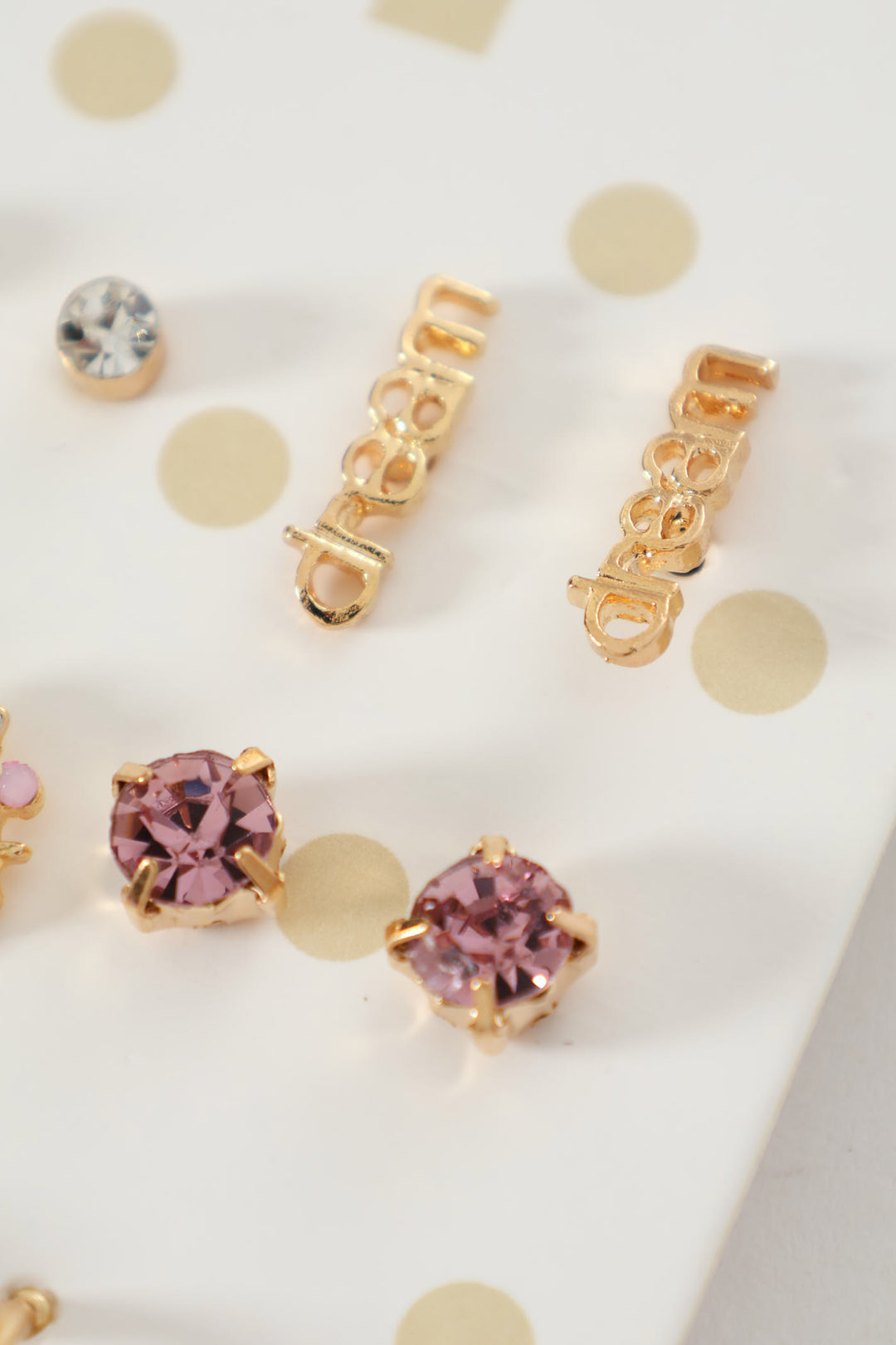 Girls 9 Pack Butterfly Earrings - Lilac