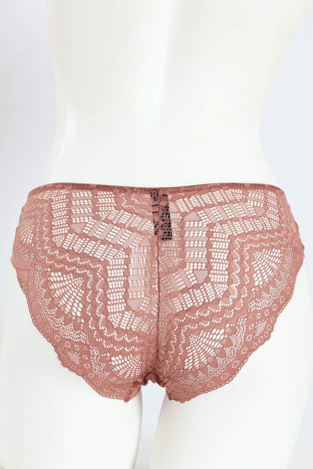 3 Pack Bonded Lace Midi Panties - Chocolate/Mocha/Pink