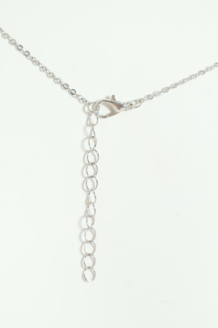 Double Heart Pendant Necklace - Silver