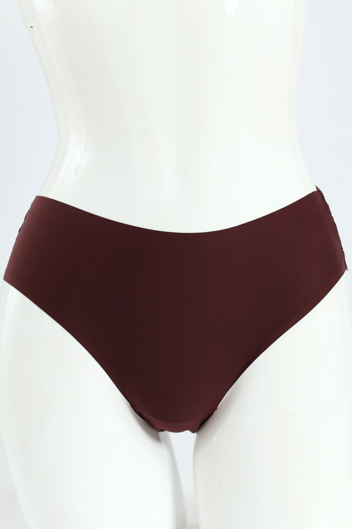 3 Pack Bonded Lace Midi Panties - Chocolate/Mocha/Pink