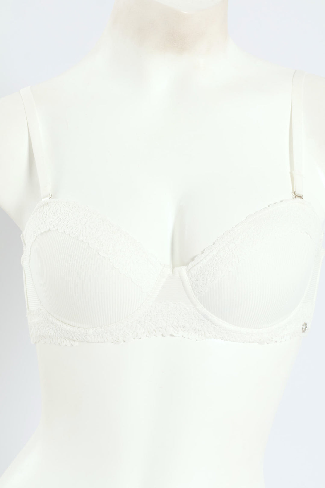 2 Pack Multiway Lace Trim Bra - Milk/Black