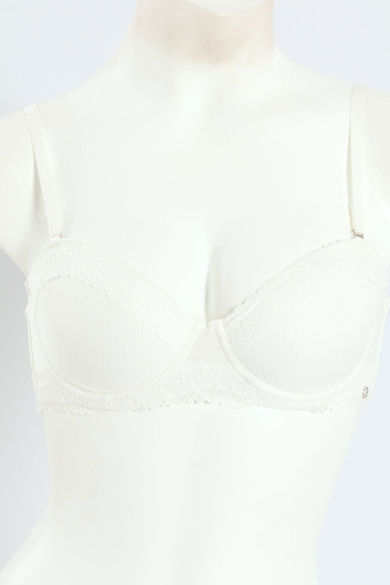 2 Pack Multiway Lace Trim Bra - Milk/Black