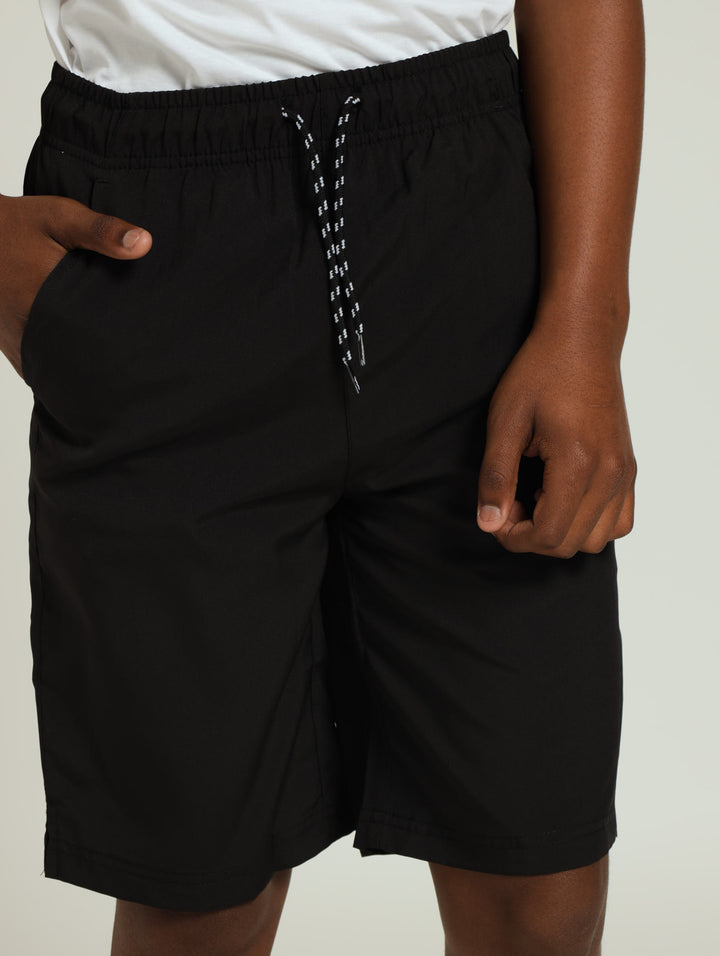 Boys Microfiber Shorts - Black