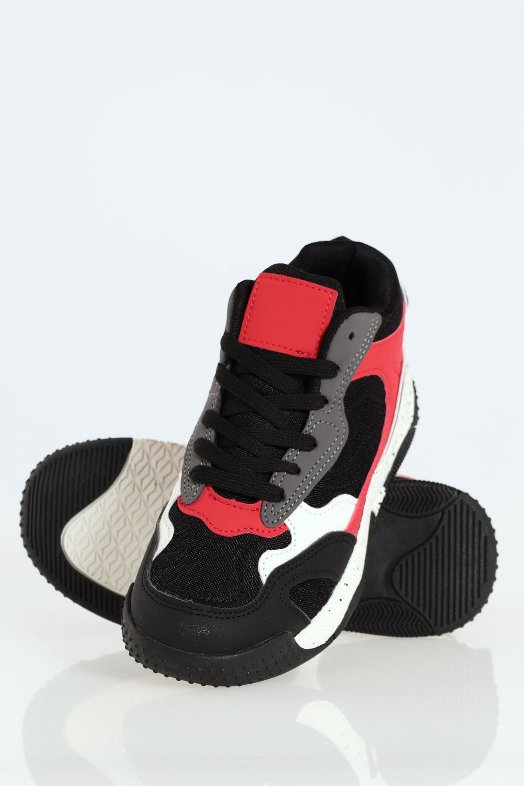 Boys Hitop Sneaker - Black/Red