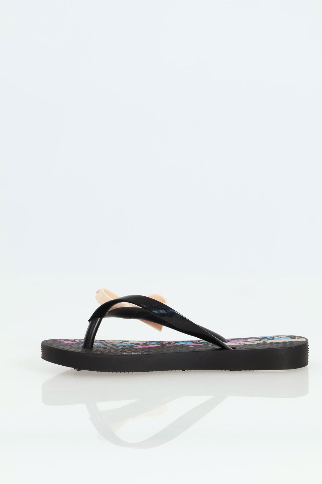 Girls Printed Flip Flop - Black