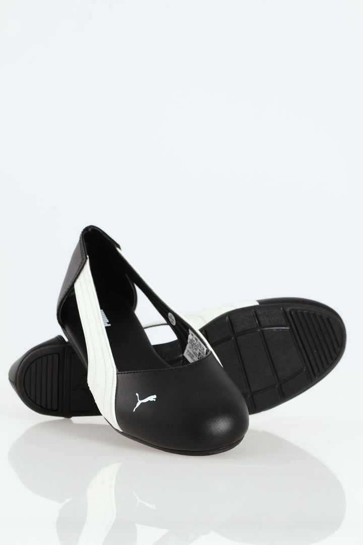 Basic Ballerina Cut Out Pump - Black/White