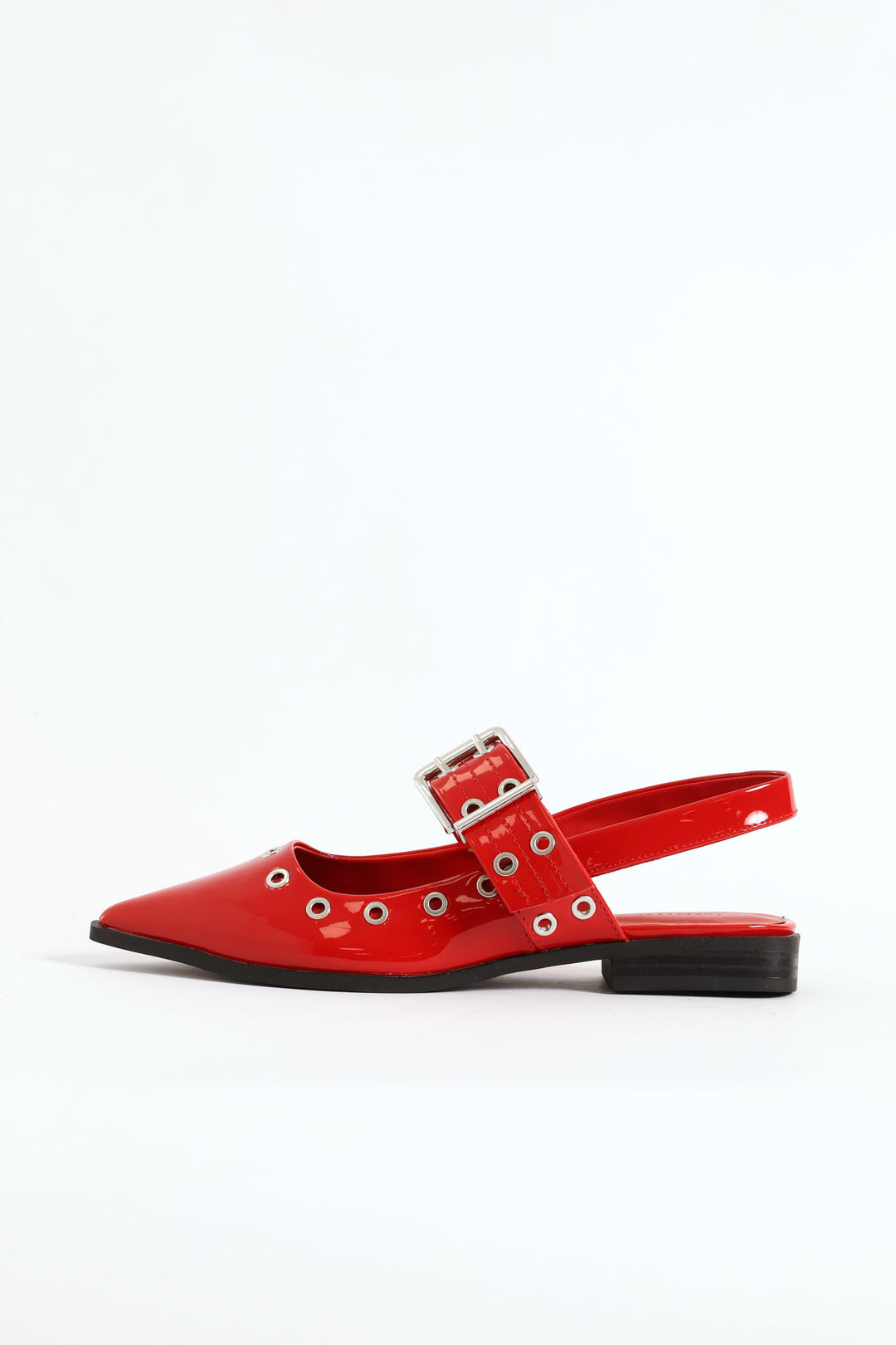 Single Sole Flat Mule - Red