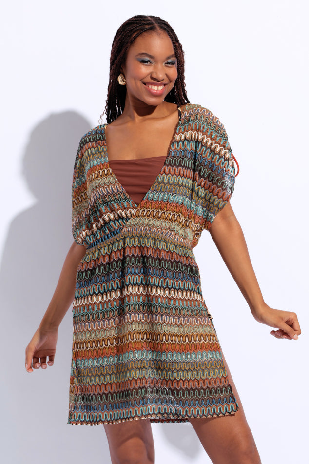 Crochet Mini Kimono - Multi