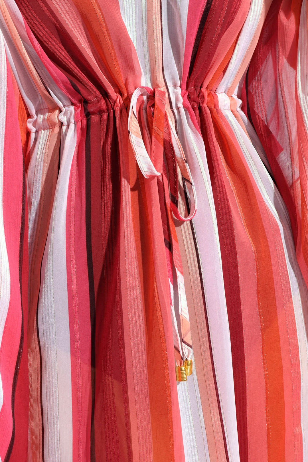 Stripe Drawstring Kimono  - Multi