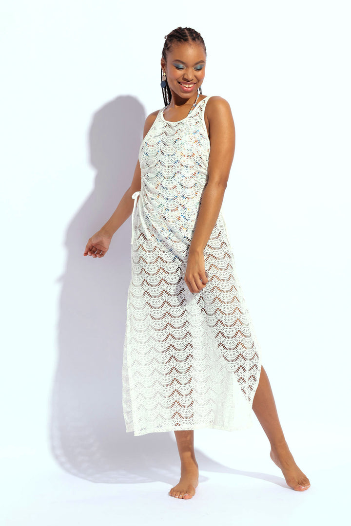Crochet Maxi Dress - White