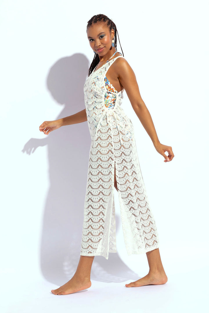 Crochet Maxi Dress - White