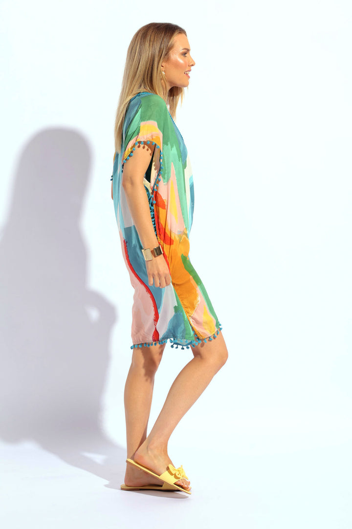 Paint Print Kimono - Multi - Multi